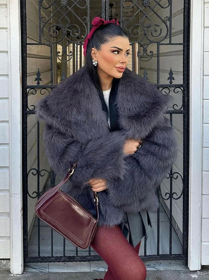 2025 Winter Sweater For Women Fox Fur Cuff Cardigan 100 Wool High Collar Pullover Soft Warm Fashion