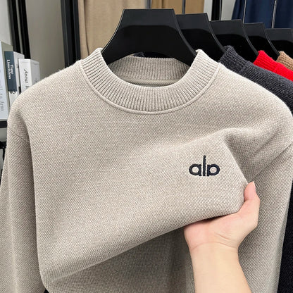 New Soft Mens Round Neck Thickened Wool Sweaters