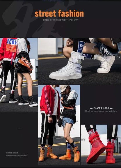 Orange Line Lace Up High Quality Men Leather Boots