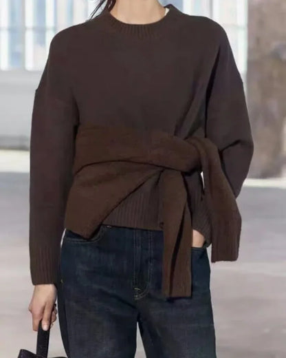 Simple O Neck Long Sleeve Sweaters