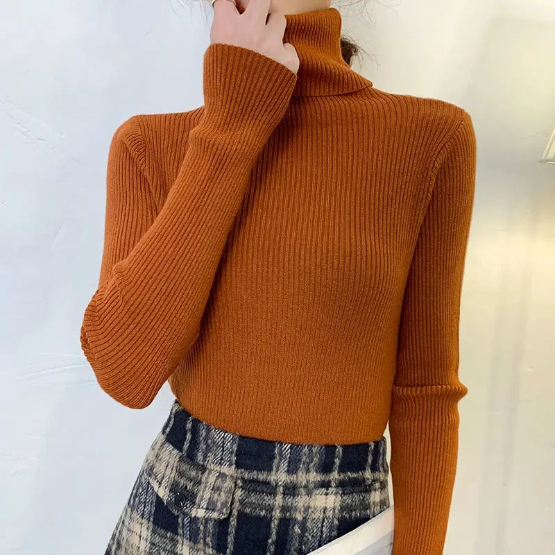 2025 Women S Fall Turtleneck Sweater Soft Knitted Cashmere Pullover Jumper Basic Autumn Winter Sweater For Women