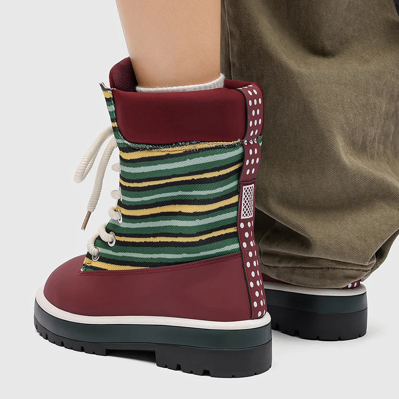 Womens Men Increased Strong Outsole Toe Boots