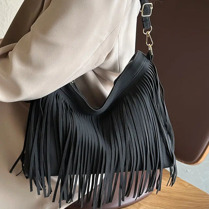 Tassel Ball Leather Mini Crossbody Bags