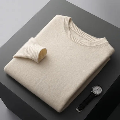 New Soft Mens Round Neck Thickened Wool Sweaters