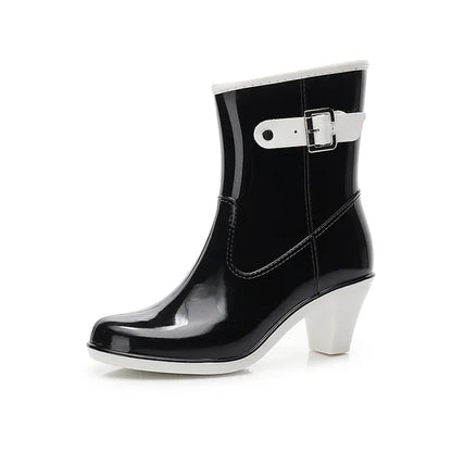 New Spike Heels Waterproof Women's Rain Ankle Boots