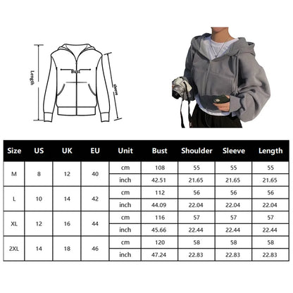 Loose Fit Zipper Closure Comfortable Simple Hoodies