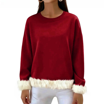 Women O Neck Casual Solid Color Sweaters
