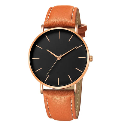 Mens Casual Ultra Thin Black Dial Analog Watches