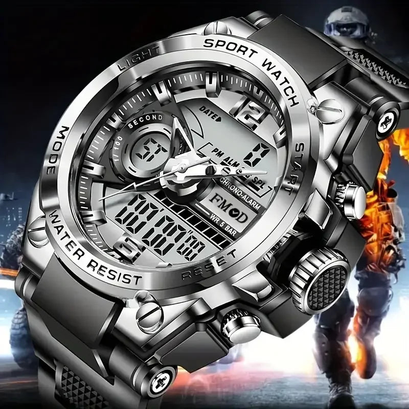 Mens Casual Muscular Sport Digital Analog Watch