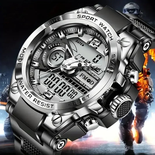 Mens Casual Muscular Sport Digital Analog Watch