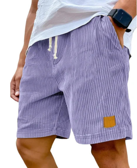 Vintage English Style Corduroy Casual Men Shorts