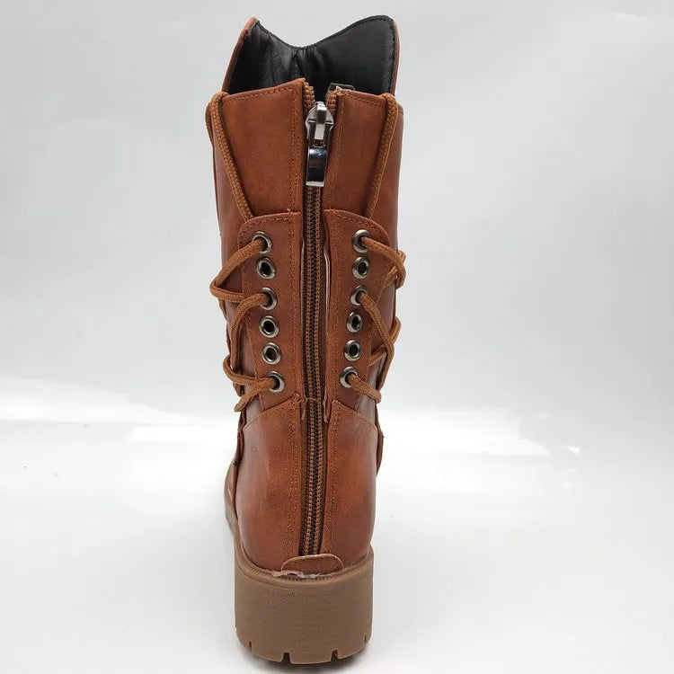 Rivet Accent Mid-Calf Women's Boots: British Style