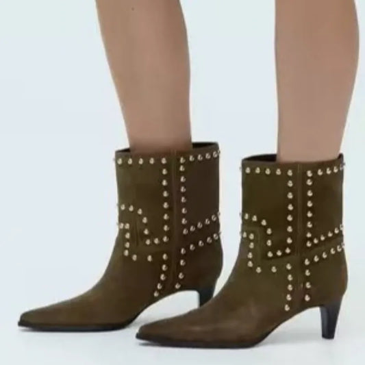 Fashion Black Chelsea Boots Pointed Toe Stiletto Heels Pu Leather Party Booties