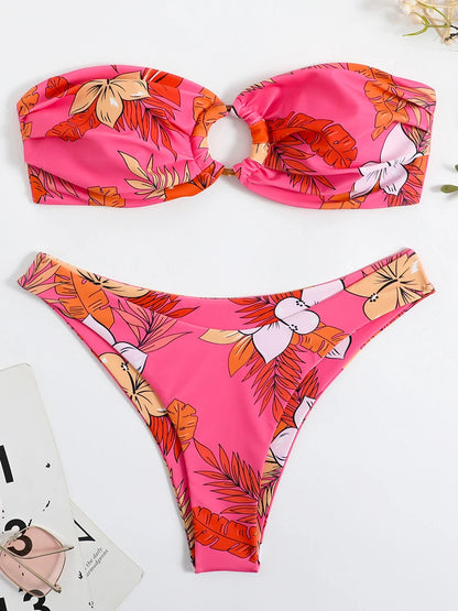 Sleek Black Ribbed High-Waist Bikini Summer Aesthetic