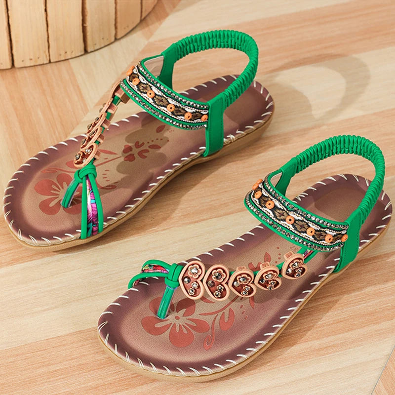 New Fashion Vintage Women Buckle Strap Flat Heel Sandals Summer Beach Travel Shoes Sandalia Feminina Chaussure Femme