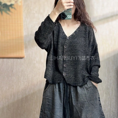 Spring Autumn Style V Neck Line Style Sweaters For Women