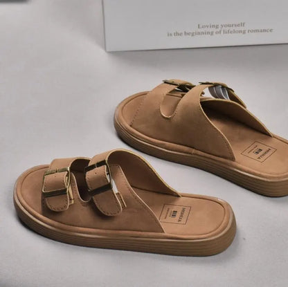 Luxury Cork Flat Slippers for Women – Summer Beach Sandals