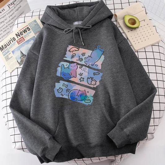 Anime Cat Fish Play Japanese Themed Cool Hoodies