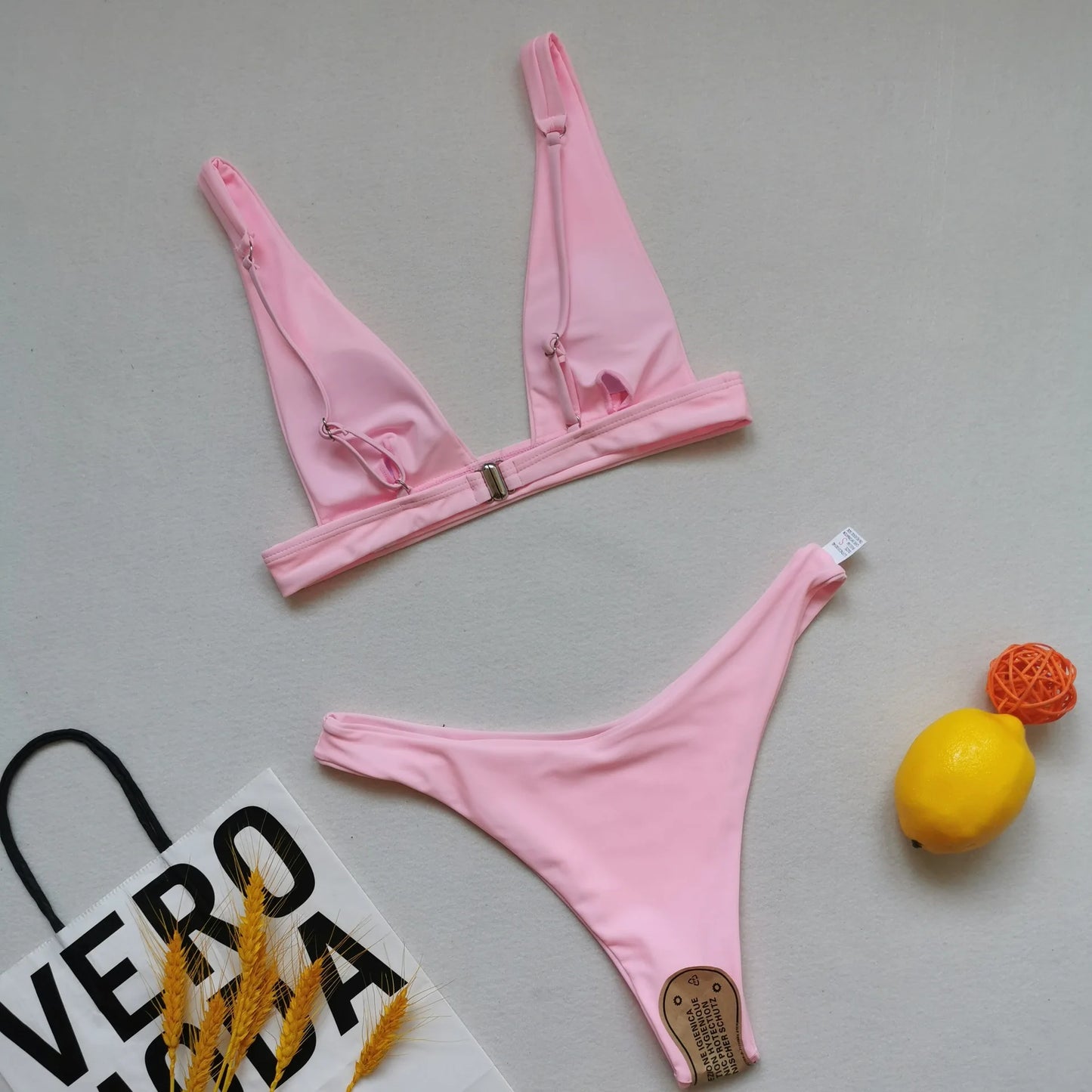 V Neck Blue One Piece Women Bikini