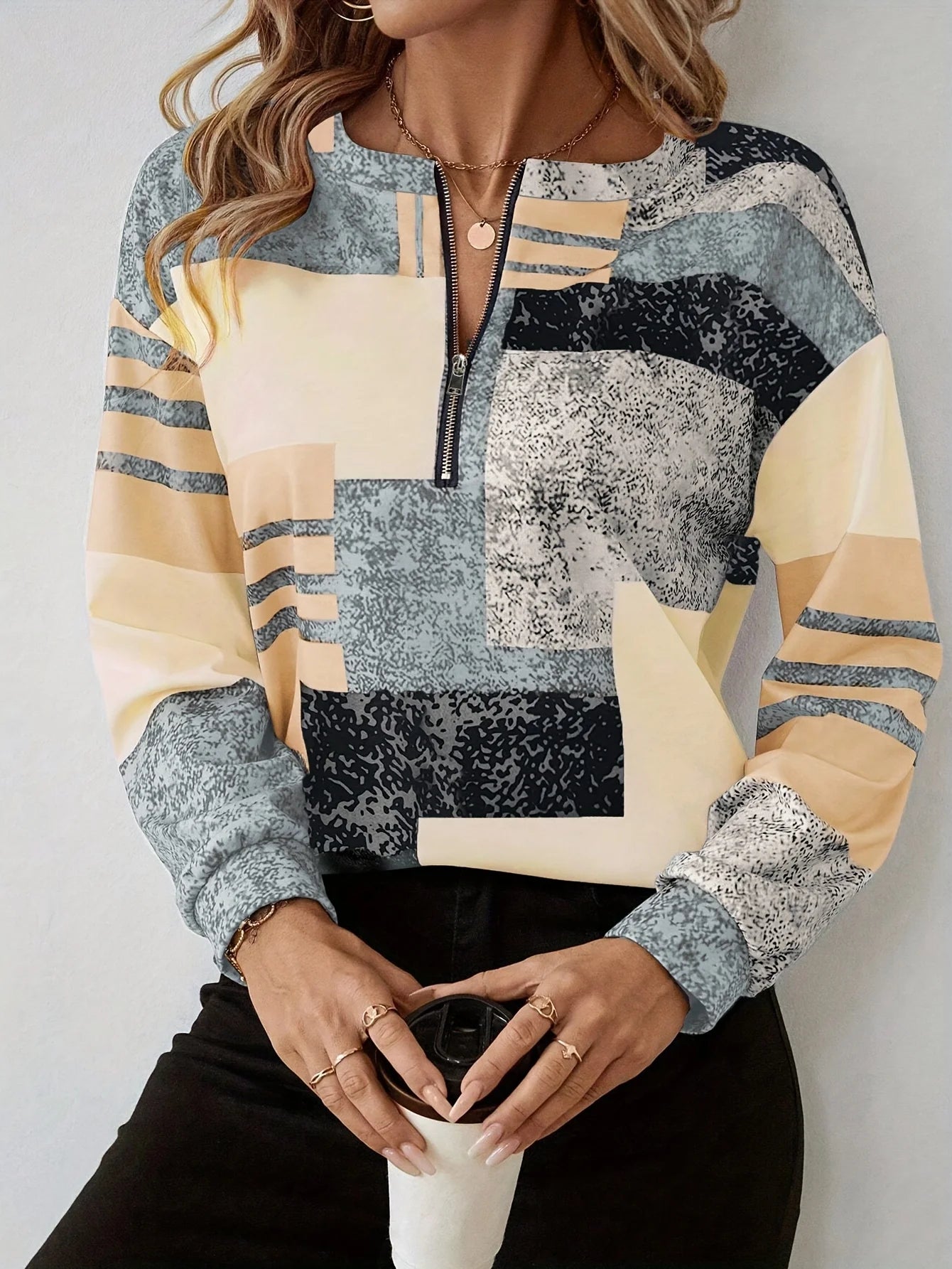 Women Rustic Geometric Design Sweaters