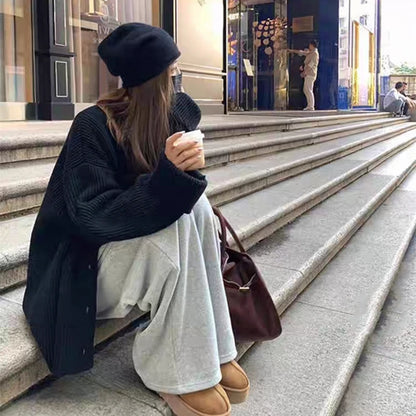 V-Neck Single-Breasted Knit Cardigan – Casual Autumn 2025