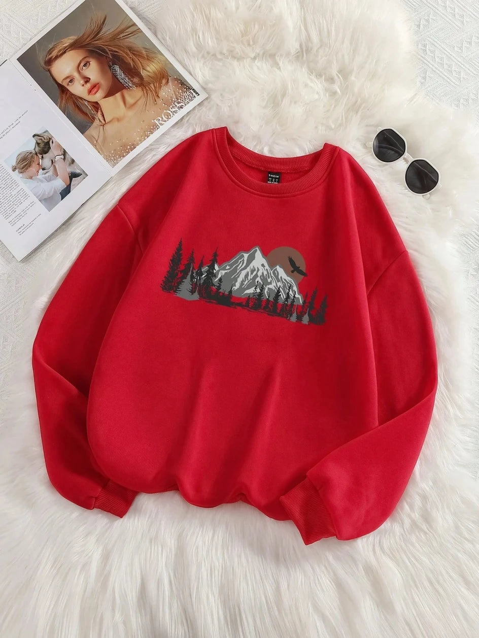Colorado Big Mountain Printed Cool Sweatshirts For Women