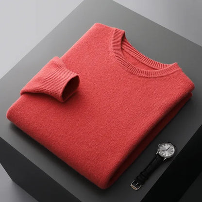 New Soft Mens Round Neck Thickened Wool Sweaters