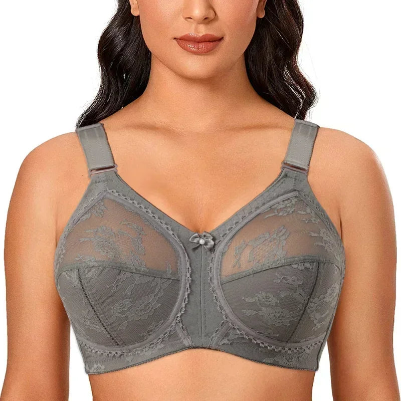 Full Coverage Lace Minimizer Bra Non Padded Plus Size Womens Underwear