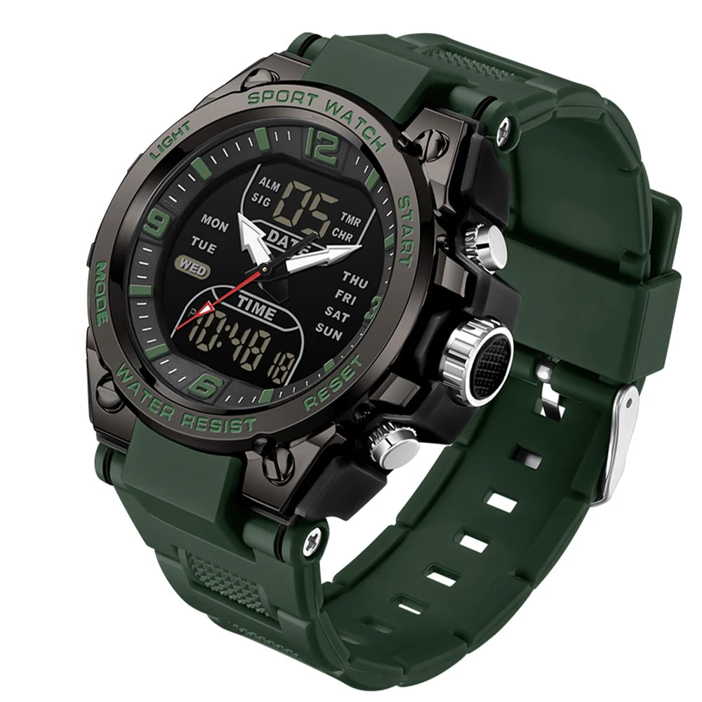 Mens 50m Waterproof Mascular Digital Analog Display Watches