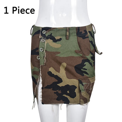 Strapless Camouflage Design Sexy Crop Tops