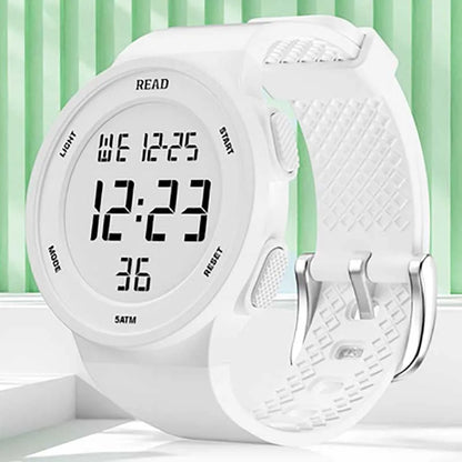 Minimalist Sporty Vibes - Trendy All-White Digital Watch