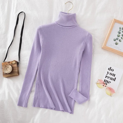 Timeless Basic: Solid Cashmere-Blend Turtleneck Jumper