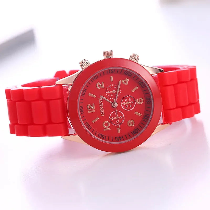 Crocodile Style Quartz Watches Unisex Casual Silicone Bands