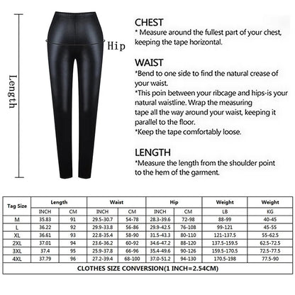 Thick Fleece Warm PU Leather Leggings Pants