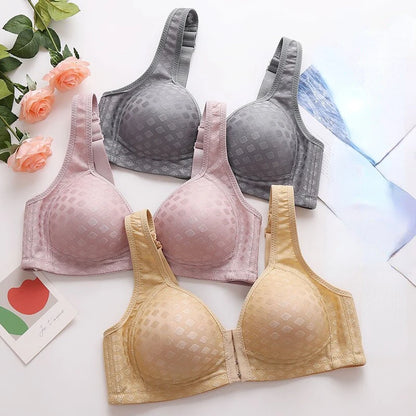 Sexy Front Button No Sash Bra Small Chest Gather No Steel Ring Thick Cup Back Support Breast Beauty Bra