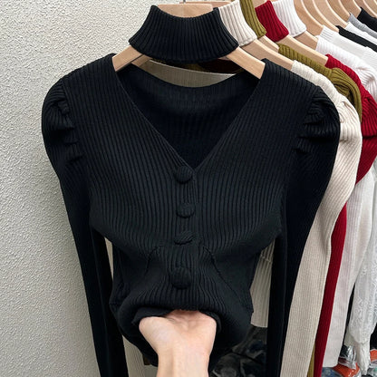 Womens French Style Off The Shoulder Red Sweater Autumn Winter Base Layer Niche Stylish Innerknit Top