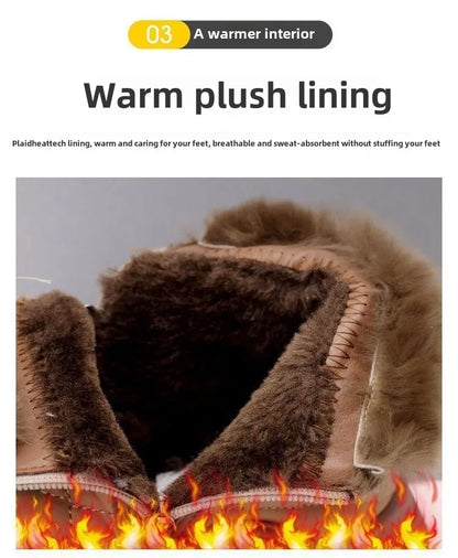 Warm Plush Inside Zipper Black Boots For Women