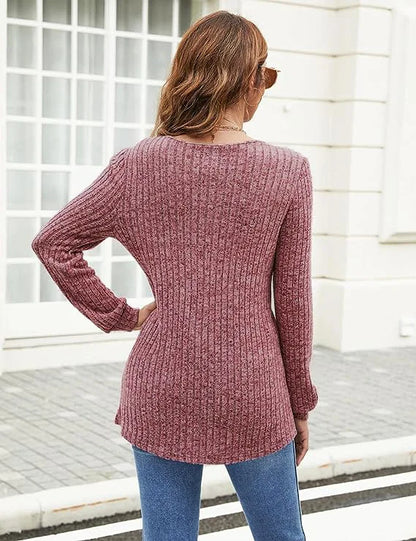 Spring Autumn Style V-Neck Line Style Sweaters For Women