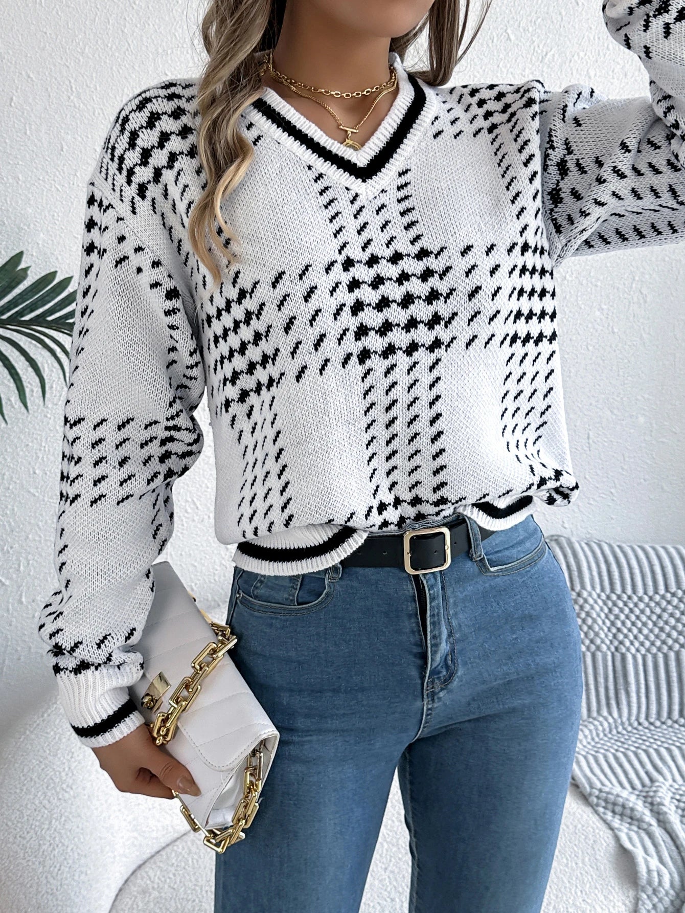 Women Trendy V Neck Sweaters