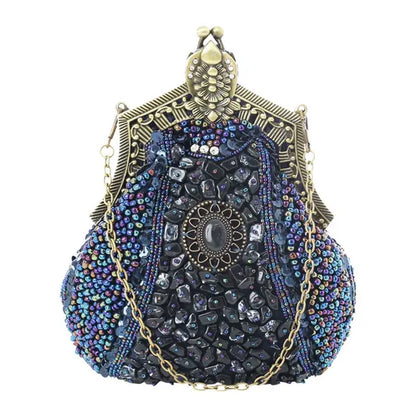 Queen Style Antique Crystal Beaded Evening Handbag