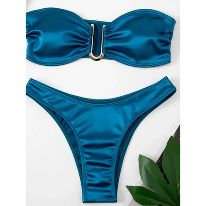 Shimmering Brown V-Bar Bikini Aesthetic