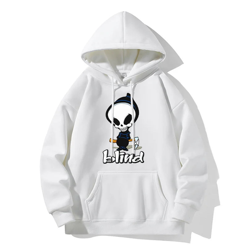 Plus Size Casual Skull Head Printed Crew Neck Sweatshirts