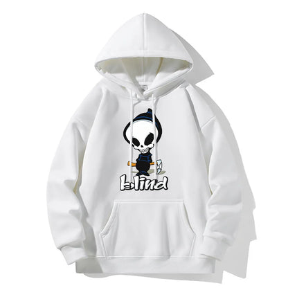 Plus Size Casual Skull Head Printed Crew Neck Sweatshirts
