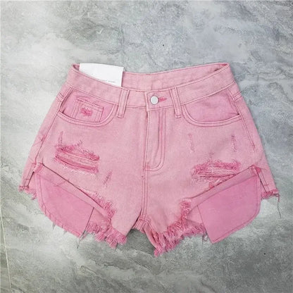 Summer Fashion Tassel Ripped Denim Shorts