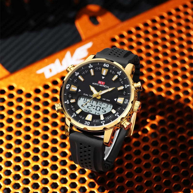 Mens Casual Muscular Sport Digital Analog Watch