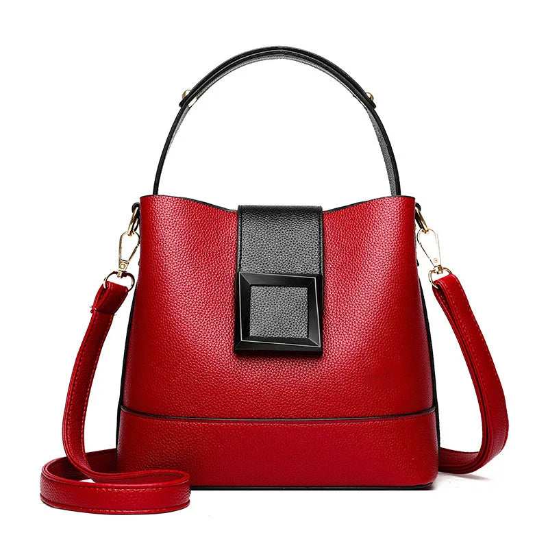 Women’s Bucket Bag – Elegant PU Leather Crossbody Shoulder Handbag