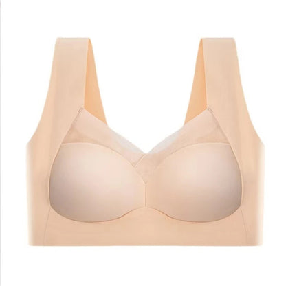 Plus Size Bra For Women Seamless Push Up Backless Bralette Wide Band Breathable Gathered Beauty Back Bras