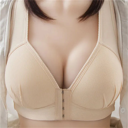 Simply Style Plus Size Breathable Front Buckle Thin Women Bras