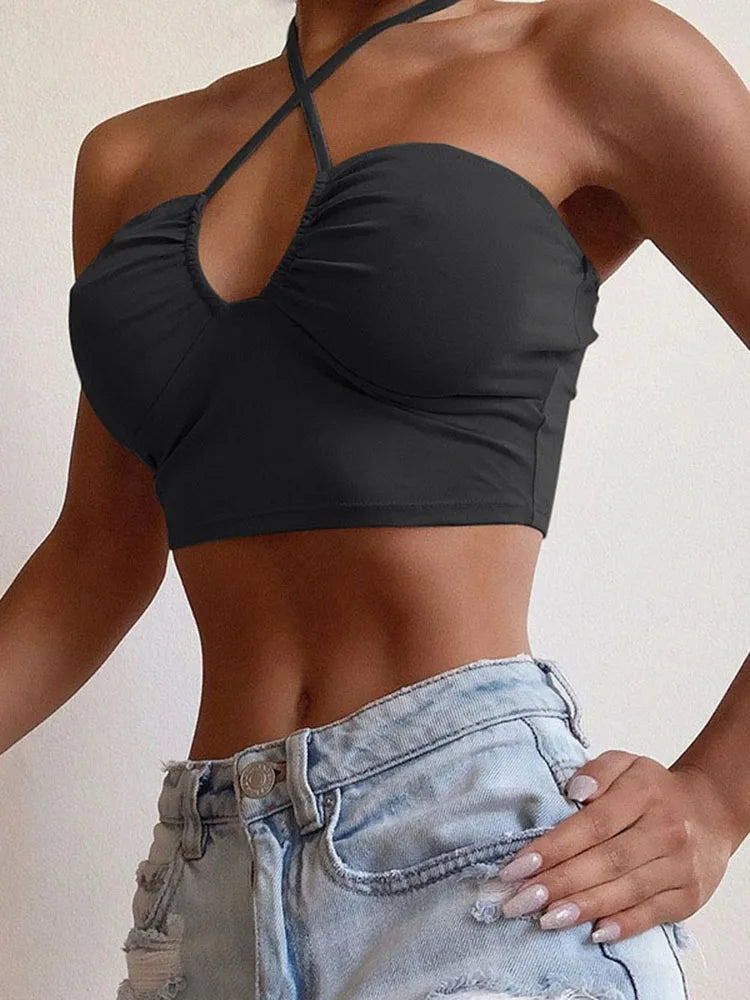 Edgy Sophistication: Seamless Serpent-Print Backless Crop