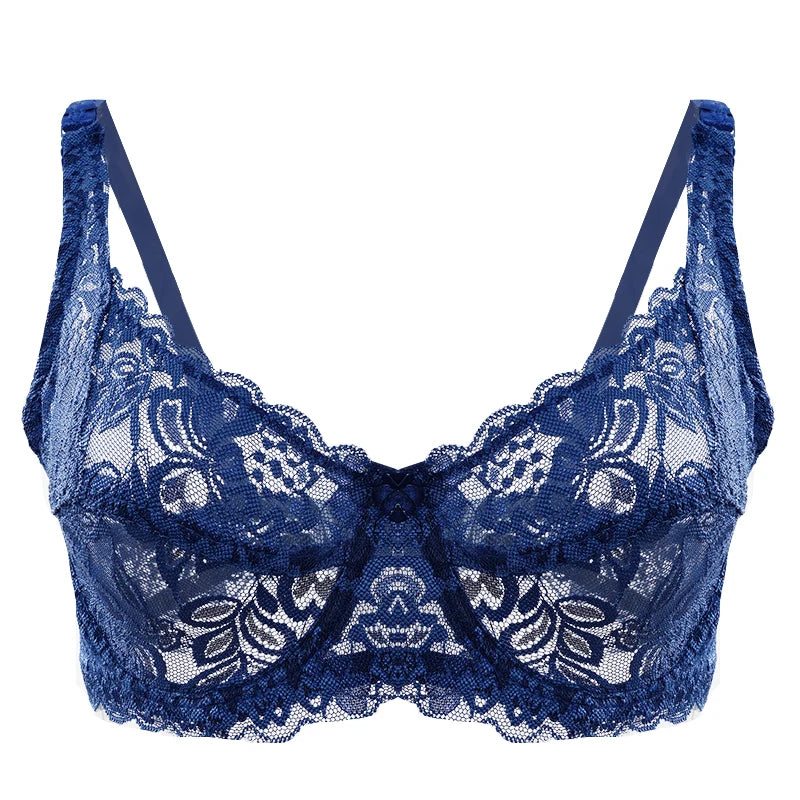 Women Plus Size Lace Embroidery Bra Underwear